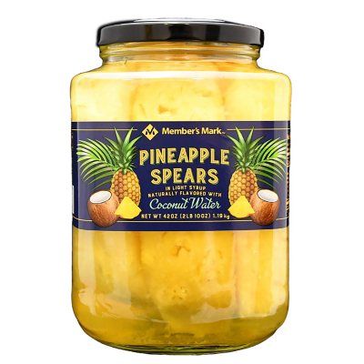 Member's Mark Pineapple Spears in Coconut Water - Sam's Club Pineapple Spears, Pineapple Cobbler, Pineapple Whip, Dole Pineapple, Canned Fruits, Filled Pasta, Tropical Smoothie, Ambrosia Salad, Pineapple Upside