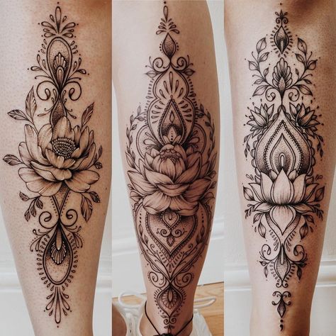 Calf Ornamental Tattoo, Forearm Mandala Tattoo, Calf Tattoos For Women, Mandala Tattoos For Women, Half Sleeve Tattoo Stencils, Lower Leg Tattoos, Shin Tattoo, Anklet Tattoos, Tattoos For Women Half Sleeve