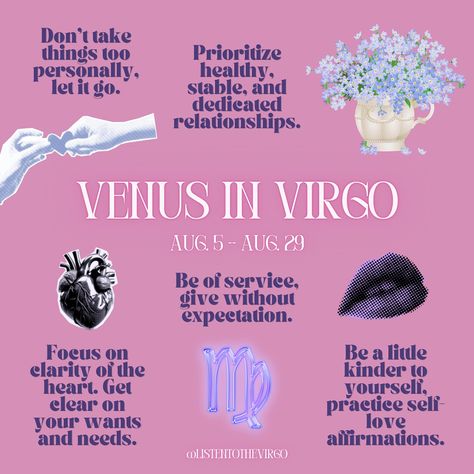 Venus, the planet of love, moves into Virgo this weekend and things get real in this energy! 💘 swipe for the vibes! ♍️ #Listentothevirgo Venus In Virgo Aesthetic, Venus In Virgo Style, Virgo Venus Style, Venus The Planet, Virgo Planet, Venus In Virgo, Birth Signs, Virgo Traits, Leo Women