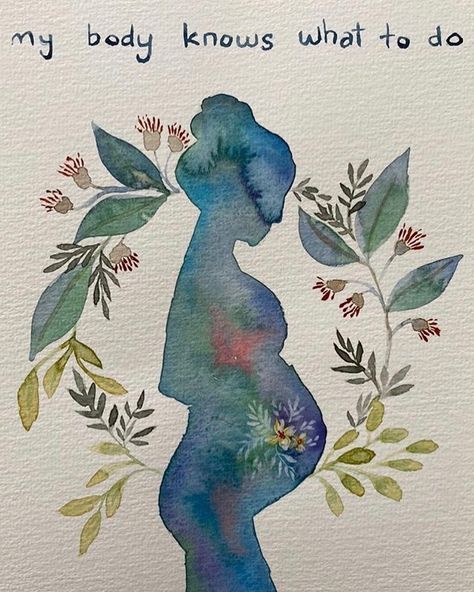 Pregnancy Watercolor Art, Breastfeeding Week Poster Ideas, Biblical Birth Affirmations, Birthing Affirmations Positive, Natural Birth Affirmations, Hypnobirthing Visualisations, Birth Artwork, Birth Vision Board, Birth Affirmations Natural