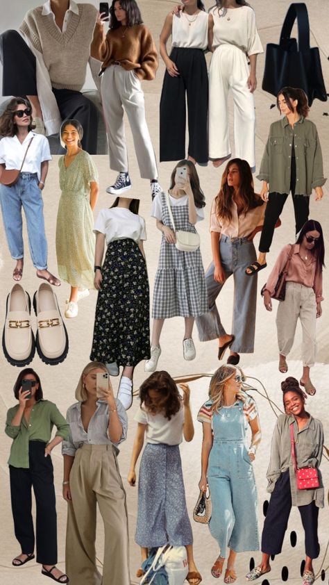 work outfits #workoutfits #officeoutfits #workfashion #officefashion #9to5 #outfits #fashion #moodboard #outfitmoodboard #outfitplanner #outfitplanning #outfitidea #outfitinspo #outfitshuffles #september Bohemian Office Outfit, Flowy Fashion, Clothes Capsule, Bohemian Office, Job Clothes, Outfit Planner, Fashion Moodboard, Italy Trip, Japan Trip