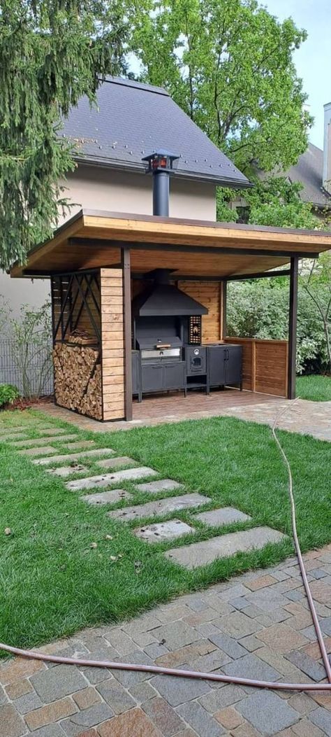 Outdoor Camping Kitchen, Outdoor Barbeque, Outdoor Kitchen Plans, Outdoor Bbq Kitchen, Backyard Fireplace, Backyard Kitchen, Home Decor Ideas Living Room, Home Decoration Ideas, Have Inspiration