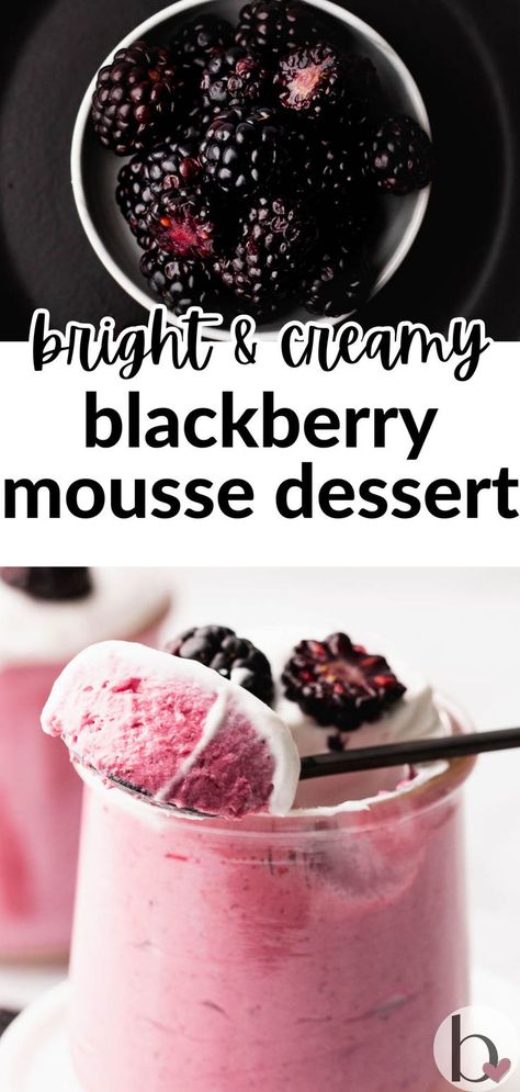 Creamy, dairy free blackberry mousse is your answer to a beautiful fruit dessert without all the effort! With only 6 ingredients needed – and that includes water! – the fruit mousse is incredibly easy to make. Blackberry Mousse, Fruit Mousse, Making Whipped Cream, Mousse Dessert, Mousse Recipes, Fruit Dessert, Beautiful Fruits, Summer Dessert, Best Fruits