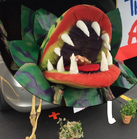 Our Audrey II from the Little Shop of Horror. Trunk or Treat. Little Shop Of Horrors Trunk Or Treat, Creature Costume, Trunk Ideas, Audrey Ii, Harvest Fest, Happy Haunting, Little Shop Of Horrors, Treat Ideas, Trunk Or Treat