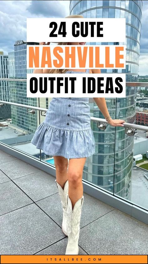 24 Nashville Outfit Ideas: Chic and Stylish Looks for Every Activity - ItsAllBee | Solo Travel & Adventure Tips Outfits For Nashville Summer, Nashville Summer Outfits 2024, What To Wear In Nashville Summer, Outfits For Nashville Trip Summer, Nashville Inspired Outfits, Summer Nashville Outfits, Nashville Tennessee Outfits, Outfits For Nashville, Nashville Summer Outfits