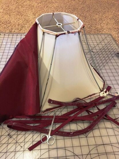 Recover Lamp Shades, Diy Lampshade Makeover, Tv Remote Holder, Craftsman Style Doors, Diy Lampshade, Make A Lampshade, Old Lamp Shades, Lampshade Makeover, Handmade Lampshades