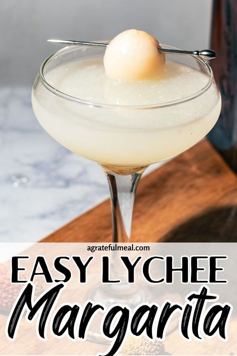 Mix up one of the best tequila cocktails with this Easy Lychee Margarita! Combining the exotic and tropical sweetness of lychee, tangy lime, and Triple Sec (preferably Cointreau), this simple cocktail will be a new favorite. It's one of the easiest margarita recipes, so if you're looking for a Cinco de mayo margarita recipe or just one for at home happy hour, this drink is for you. Flavored Tequila, Easy Margarita Recipe, Paloma Recipe, Lychee Juice, Simple Cocktail, Easy Margarita, Easy Summer Cocktails, Margarita On The Rocks, Best Tequila