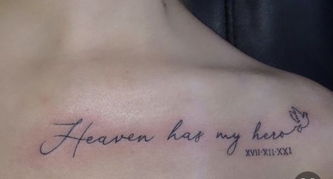 The Ones That Love Us Tattoo, Heaven Has My Hero, Loved Ones In Heaven Tattoos, Dad Remembrance Tattoos, Tattoos Spanish, Tattoos For Dad Memorial, Tattoo Ideas Female Meaningful, Tattoo Artist Tattoo