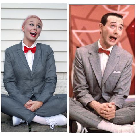 Pee Wee Herman Costume Woman, Peewee Herman Costume, Peewee Herman, Paul Reubens, Tim Burton Characters, Pee Wee Herman, Pee Wee, Best Movies, Halloween Costumes Makeup