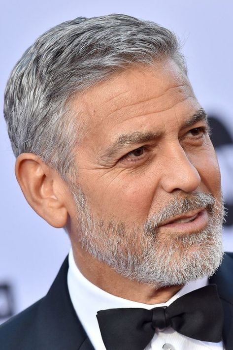 Hairstyle For Men Short Hair, George Clooney Haircut Hairstyles, George Clooney Short Hair, George Clooney Beard, George Clooney Hair, George Clooney Haircut, Picture Of A Man, Older Men Haircuts, Haircut Gray Hair