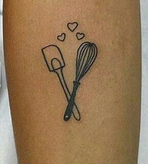 Cooking Tattoos, Animal Tattoo Meanings, Baking Tattoo, Cooking Tattoo, Palm Size Tattoos, Baker Tattoo, Gentleman Tattoo, Traditional Tattoo Reference, Traditional Chest Tattoo