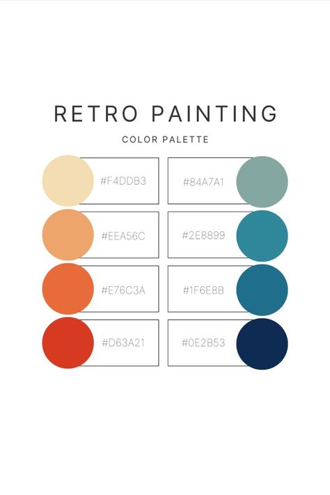 Color palette for Instagram cover; Retro color palette; best color palette for desert; painting retro painting color palette for posting on social media--Instagram, Facebook, TikTok; with hex number codes 8 Color Palette Hex Codes, Hex Code Color Palette Aesthetic, Google Sheets Color Palette, Bone Color Palette, Aesthetic Colour Hex Codes, Instagram Colour Theme, 8 Color Palette Colour Schemes, Goodnotes Color Palette Hex Codes, 7 Color Palette With Hex Codes