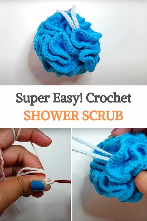 This project is very easy and useful! If you're a beginner, it's great to practice the chain, double stitches, and slip stitches, as these are the only crochet stitches you'll use during your shower scrub. Introduce a new bath scrub into your home spa experience by sewing double crochet rounds that roll back on themselves to complete your piece. Create this unique accessory in any color you like. It's a fun project to work on and a great item for a spa-themed gift basket. Now get your yarn... Sashay Crochet, Scrubby Yarn Crochet Patterns, Crochet Rounds, Scrubby Yarn Crochet, Cotton Yarn Patterns, Useful Crochet, Crochet Dish Cloth Free Pattern, Cotton Crochet Patterns, Bath Scrub