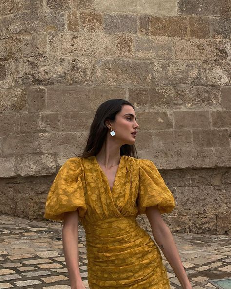 Spanish Wedding Guest, Blanca Padilla Style, The Spanish Love Deception, Spanish Love Deception, Yellow Summer Dress, Smart Casual Women Outfits, Fashion Jobs, Spanish Wedding, Dress Design Patterns