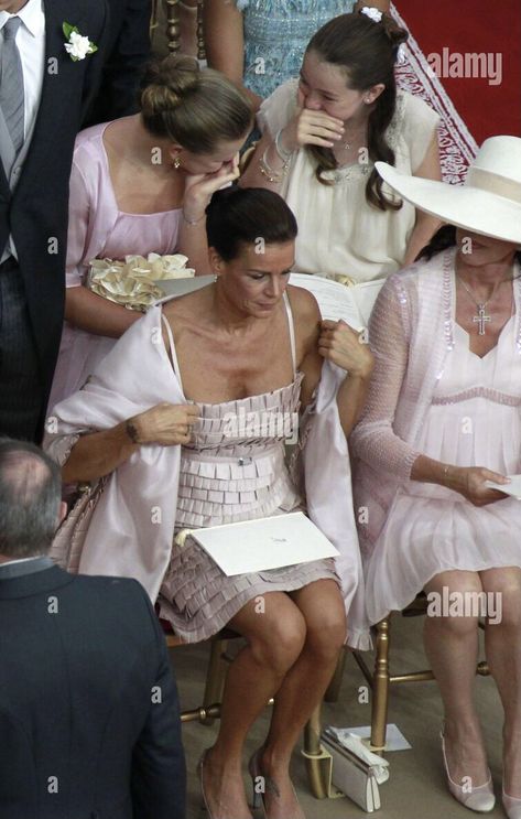 Camille Gottlieb (behind her mother Princess Stephanie of Monaco) & her cousin Princess Alexandra of Hanover (behind her mother Princess Caroline of Monaco) @ Prince Albert II of Monaco’s wedding to Charlene Wittstock, 2011 Princess Alexandra Of Hanover, Alexandra Of Hanover, Princess Stephanie Of Monaco, Camille Gottlieb, Charlene Wittstock, Stephanie Of Monaco, Princess Charlene Of Monaco, Monaco Royals, Prince Rainier