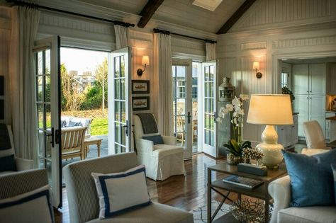 Hgtv Dream Homes, Double French Doors, French Country Living Room, Hgtv Dream Home, French Doors Patio, Country Living Room, Coastal Interiors, Room Pictures, Family Room Design