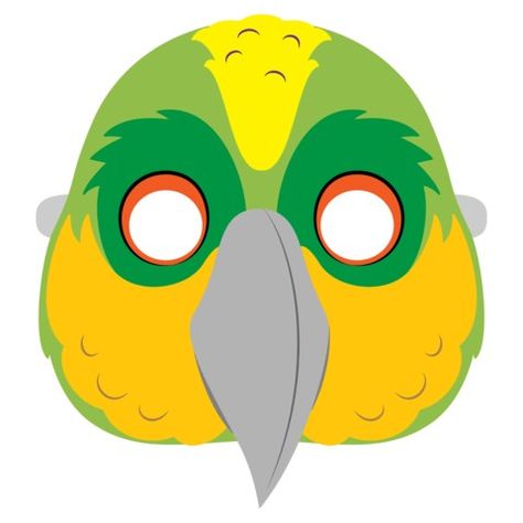 Kids Crafts Masks, Parrot Mask, How To Do Origami, Handmade Gift Boxes, Mask Template Printable, Owl Mask, Bird Template, Parrot Head, Mask Drawing