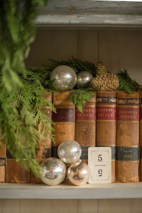 Christmas Bookcase Decor, Bookshelf Christmas Decor, Christmas Shelf Styling, Christmas Bookshelf Decor, Christmas Bookcase, Christmas Bookshelf, Seeking Lavender Lane, Christmas Shelf, Christmas Vignettes