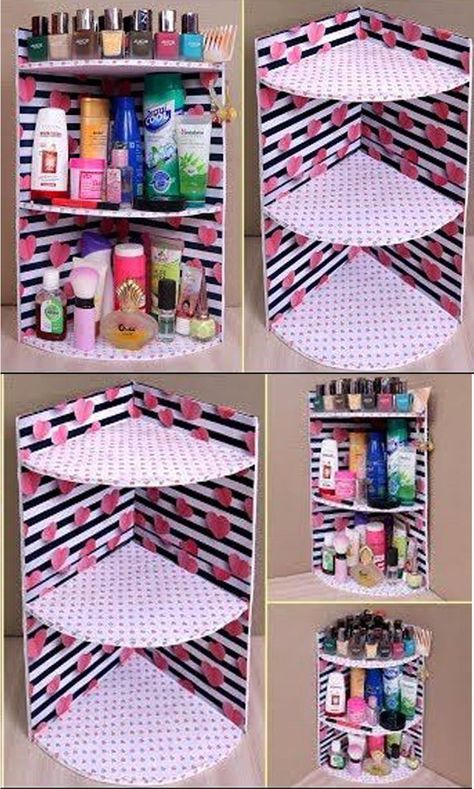 Cardboard Organizer, Carton Diy, Cardboard Storage, Hiasan Bilik Tidur, Cardboard Crafts Diy, Decor Ideas Bedroom, Easy Decor, Cardboard Box Crafts, Home Decor Ideas Living Room