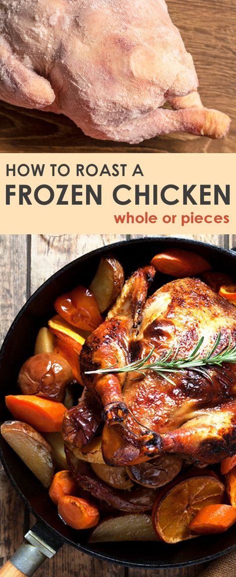 Frozen Chicken In Oven, Whole Chicken In Oven, Baking Frozen Chicken, Chicken In Oven, Chicken Whole, Whole Baked Chicken, Chicken In The Oven, Dutch Oven Chicken, Braised Chicken Breast