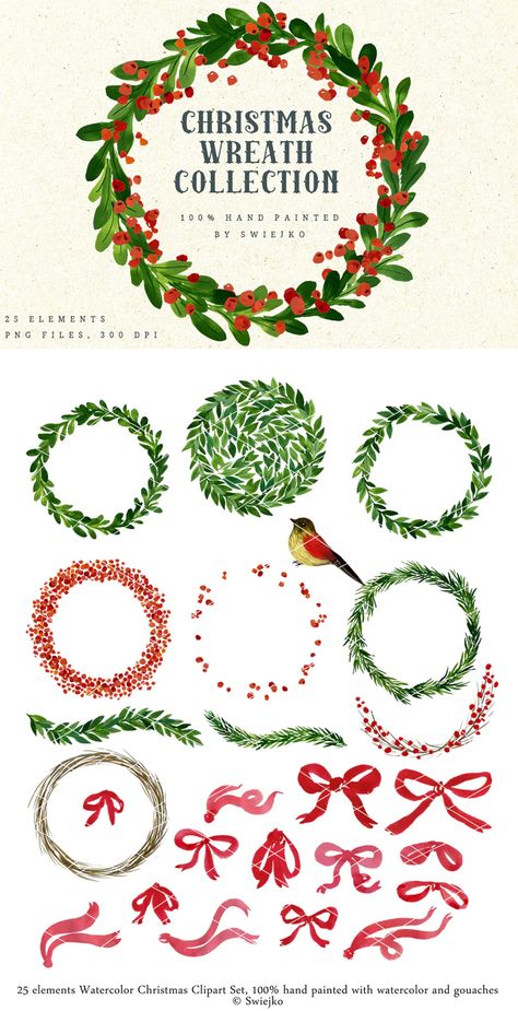 Christmas Wreath Collection Illustration PSD. Download Christmas Garland Illustration, Wreath Illustration Christmas, Christmas Wreath Illustration, Wreath Illustration, Collection Illustration, 5 Elements, Wreaths And Garlands, Christmas Clipart, Christmas Watercolor