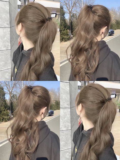 Hair Color Aesthetic Korean, Milky Brown Hair, Milk Tea Brown Hair, Hair Color Korean, Prom Hair Styles, Styles For Women Over 50, Styles For Medium Length Hair, Hair Styles For Long Hair, Styles For Long Hair