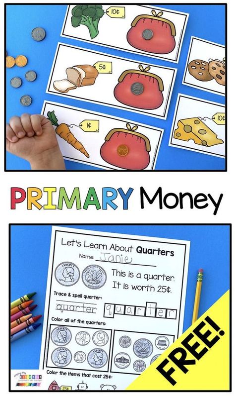 Teaching Money Kindergarten Free Printable, Coins Kindergarten, Counting Money Activities, Teaching Coins, Math For Kindergarten, Money Kindergarten, Kindergarten Math Lesson Plans, Money Math Worksheets, Learning Money