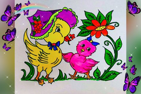 Duck and Chik kolam 5 Senses Preschool, Parrot Cartoon, Senses Preschool, 5 Senses, Rangoli Designs With Dots, Kolam Designs, Unique Crafts, Rangoli Designs, Art Drawings Simple