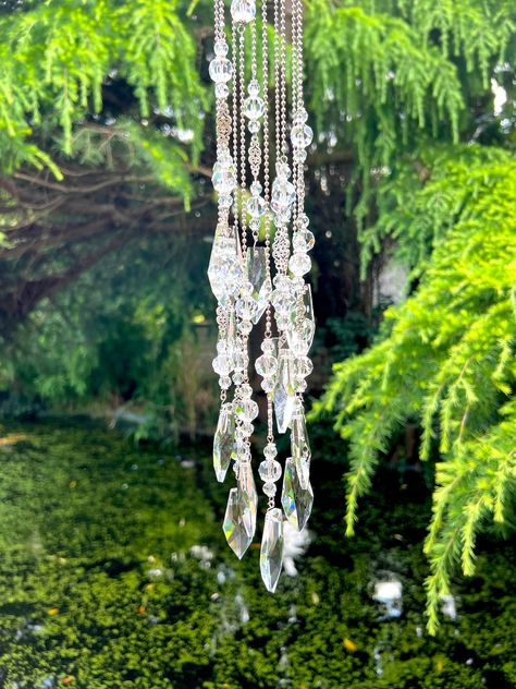 Hanging Crystals Diy, Windows Decor, Crystal Suncatchers Diy, Crystal Suncatcher, Hanging Crystals, Crystal Ornament, Housewarming Present, Mosaic Garden, Window Decoration