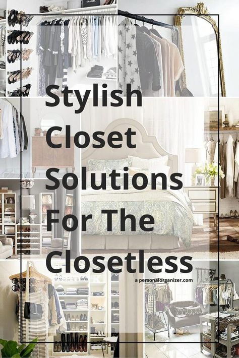 Bedroom With Open Closet, Room With No Closet Ideas, Rooms With No Closet Ideas, No Closet Solutions Bedroom, Small Spaces Organization Ideas, Clothes Storage Without A Closet, Small Spaces Organization, Reorganize Bedroom, Closet Alternatives