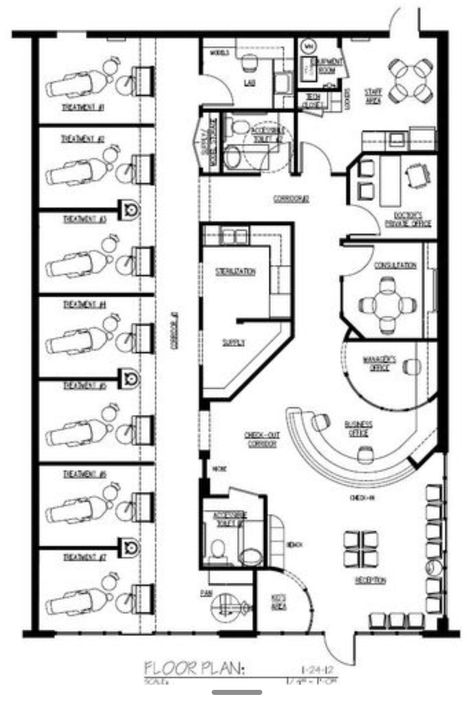 Office Floor Plan Design, Dental Office Floor Plan, Face Layout, Hospital Floor Plan, Office Layout Plan, Chiropractic Office Design, Medical Clinic Design, Office Floor Plan, Dental Office Design Interiors