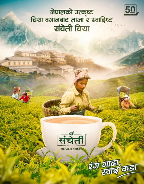 Tea Poster, Tea Key Visual Tea Brand Creative Ads, Tea Poster Design Ideas, Tea Creative Ads, Tea Social Media Post, Tea Social Media, Tea Poster Design, Tea Ads, Key Visual Design, Ctc Tea