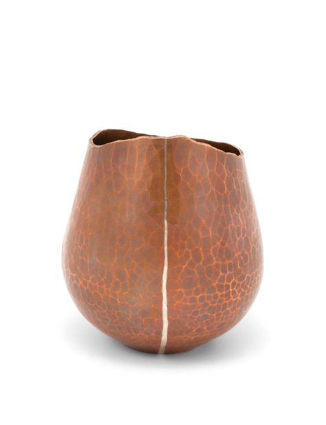 Student Reference, Copper Vessel, Copper Vase, Metal Smithing, Copper Diy, Silver Bowl, Copper Accents, Silver Line, Gold Line