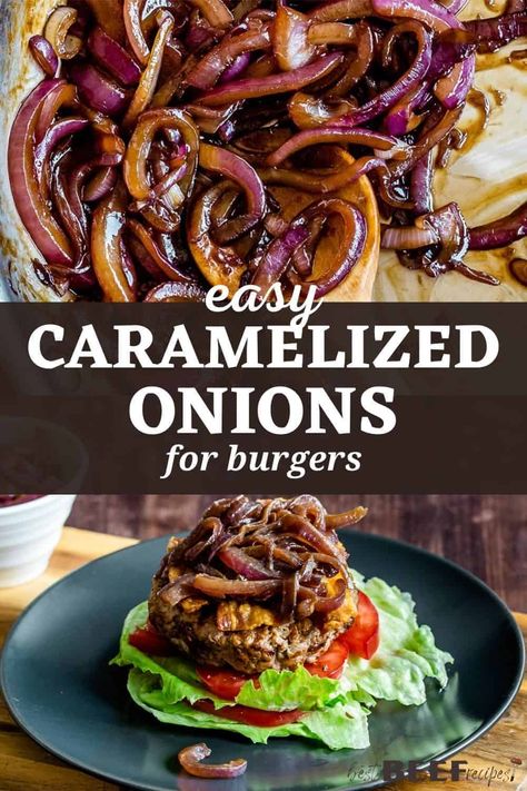 Best Caramelized Onions for Burgers Caramelized Onions For Burgers, Best Caramelized Onions, Onions For Burgers, Burger Grilled Cheese, Grilled Cheese Pizza, Burger Meals, How To Carmalize Onions, Caramalized Onions, Caramelized Onions Recipe