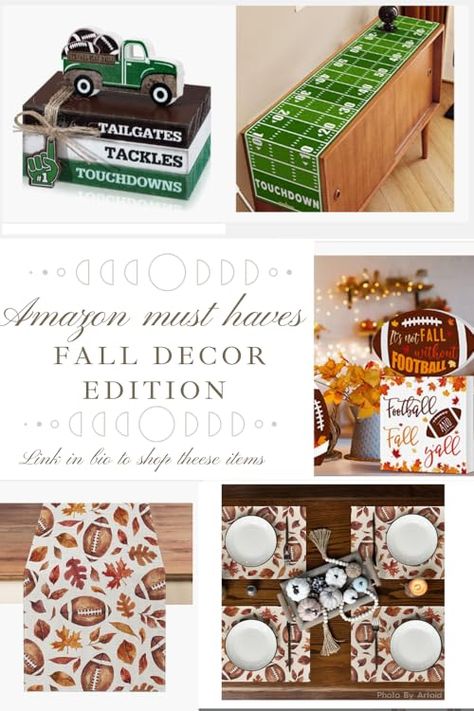 Who’s ready for football szn?! Kickoff the fall season with football decor for your home! Fall Football Themed Event, Football Decorations For Home, Fall Football Decor, Football Decor, Football Theme, Fall Football, Football Decorations, Football Themes, Football Season