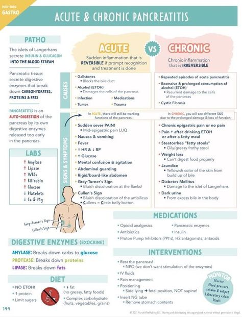 Acute & Chronic Pancreatitis #medicalschool #resources #medicalstudent - Image Credits: Madiec Nephritis Nursing, Acute Pancritis, Pathophysiology Nursing Study Guides, Med Surg Nursing Study, Pathophysiology Notes, Gastrointestinal Nursing, Pathophysiology Nursing, Nursing School Studying Cheat Sheets, Paramedic School