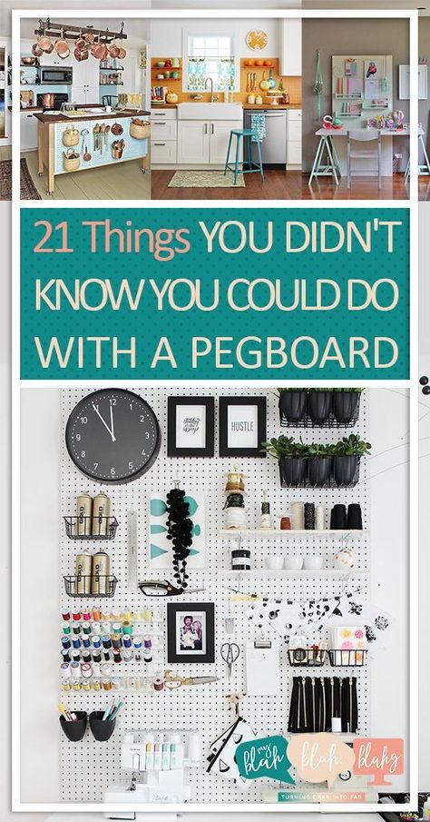 21 Things You Didn’t Know You Could Do With A Pegboard| Pegboard, Pegboard Organization Tips and Tricks, How to Organize With Pegboards, Things to Do With Pegboards, Home Organization, Home Organization Hacks, DIY Home, DIY Home Organization Framing Pegboard Diy, Sewing Room Peg Board, Peg Board Craft Room, Craft Room Pegboard Ideas, Pegboard Projects, Pegboard Hacks, Peg Board Organization, Pegboard Decor, Pegboard Ideas