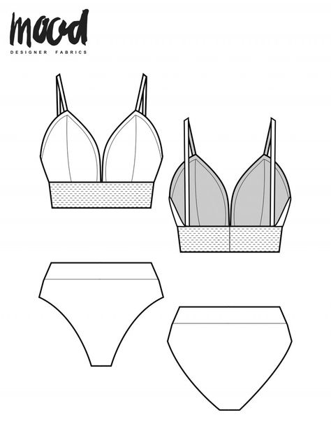 The Ilana Lingerie Set - Free Sewing Pattern - Mood Sewciety Free Lingerie Sewing Pattern, Bra Sewing Pattern Free, Mood Pattern Free, Free Womens Clothing Sewing Patterns, Free Bra Sewing Pattern, Mood Fabrics Free Pattern, Mood Sewing Patterns, Free Sewing Patterns For Women, Sewing Patterns For Men