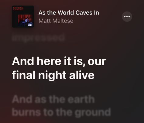 As The World Caves In Song, As The World Caves In Aesthetic, As The World Caves In, In Aesthetic, Header Banner, Music Aesthetic, Aesthetic Songs, Wedding Idea, Favorite Person