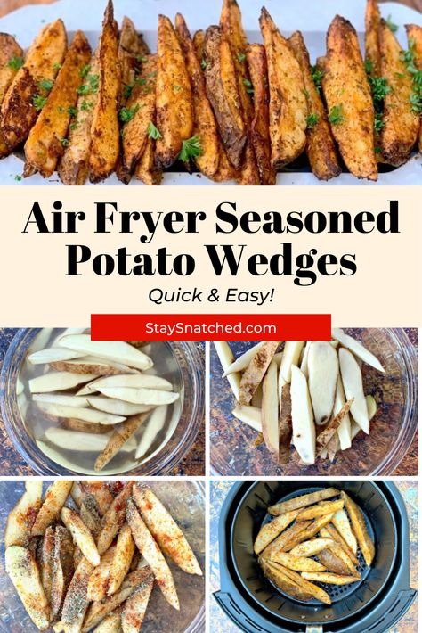 Red Potato Chips Air Fryer, Potato Logs Air Fryer, Kfc Wedges, Homemade Potato Wedges, Power Air Fryer Xl, Air Fryer Recipes Healthy Low Carb, Seasoned Potato Wedges, Crispy Potato Wedges, Air Flyer