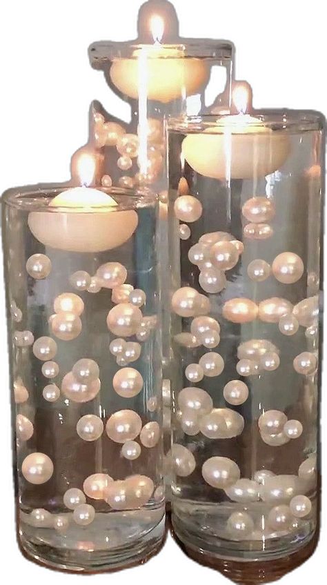 Vase Decorations, Floating Centerpieces, Floating Decorations, Pearl Party, Party Garland, Vase Fillers, Fairy String Lights, Ivory Pearl, Floating Candles