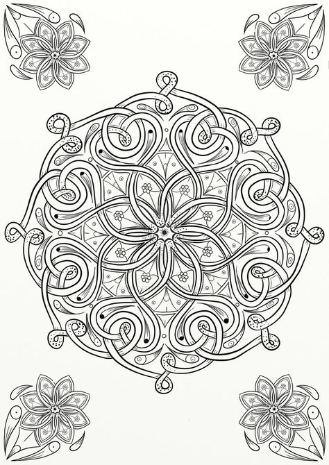 01 Tattoo, Drawing Tattoo Design, Mandala Arm Tattoo, Celtic Coloring, Celtic Mandala, Tattoo Mandala, Drawing Tattoo, Mandalas Painting, Pattern Coloring Pages