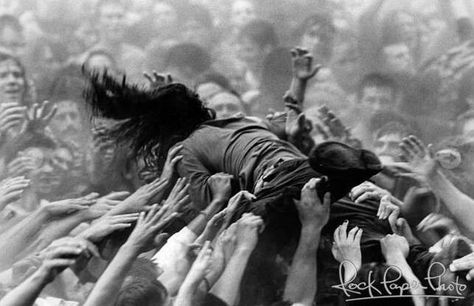 Diving into a sea of hands in a long forgotten city  1992 Chris Cornell Chris Cornell Music, Say Hello To Heaven, Crowd Surfing, Stage Dive, Photo Moment, Morrison Hotel, Temple Of The Dog, Raging Bull, Courtney Love