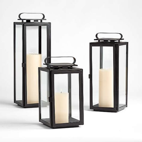 Outdoor Decor for Patio | Crate & Barrel Coastal Bedroom Furniture, Patio Lounge Furniture, Chic Halloween Decor, Metal Candle Lanterns, Iron Lantern, Modern Coastal Decor, Metal Outdoor Furniture, Iron Lanterns, Outdoor Candles