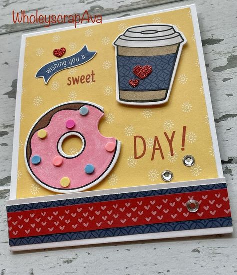 Matchbook Cards, Donut Frosting, Spinner Cards, Heart Desserts, Heart Inspiration, Red Desserts, Spinner Card, Coffee And Donuts, Ctmh Cards