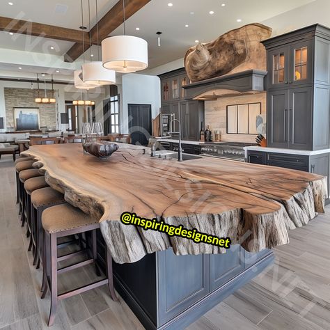 Wood Kitchen Islands, Live Edge Countertop, Granite Kitchen Island, Kitchen Hood Design, Buckle Up Buttercup, District 9, Rustic Kitchen Island, Forest Grove, Wood Kitchen Island