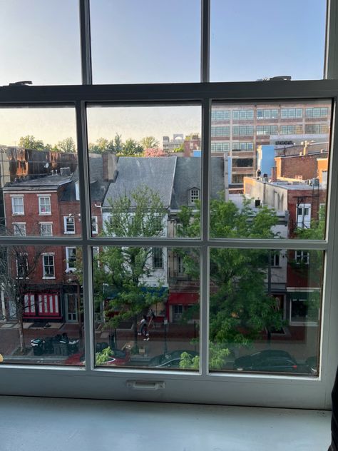 Street View From Window, View From Window City, View Outside Window, Scrivener Themes, Window View City, Window View Aesthetic, Window Reference, Sunset Neighborhood, Chelsea City