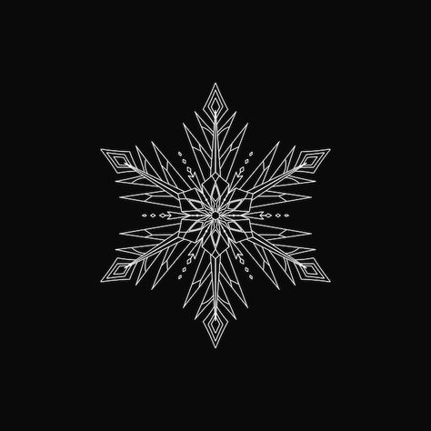 Detailed Snowflake Tattoo, Snowflake Tattoo Black, Snowflake Compass Tattoo, Tattoo Ideas Snowflake, Ornamental Snowflake Tattoo, Snowflake Tattoo Design Unique, Snowflake Mandala Tattoo, Geometric Snowflake Tattoo, Snowflake Designs Pattern