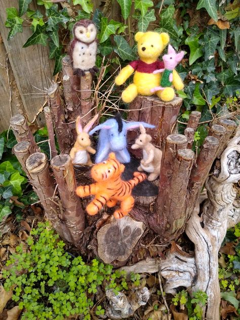 Needle Felting Winnie The Pooh, Needle Felted Disney Characters, Ewok Needle Felting, Needle Felted Forest People, Needle Felted Fairy Garden, Felt Owls, Diy Barbie Clothes, Needle Felting Projects, Felting Projects