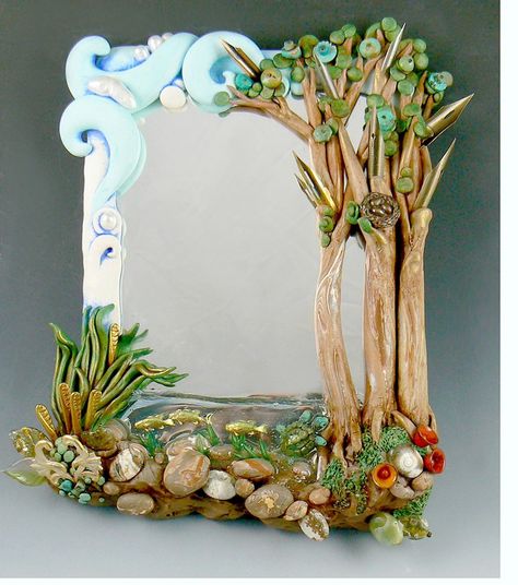 Lamasa Art, Quilling Frames, Clay Wall Art, Tanah Liat, Clay Wall, Decorative Mirror, Clay Art Projects, Clay Flowers, Dessin Adorable